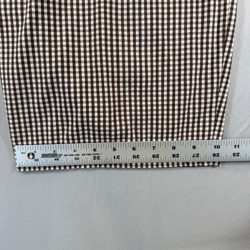Chico's‎ Gingham Shorts Brown White Check Stretch Bermuda Size 1 Womens - Picture 6 of 10